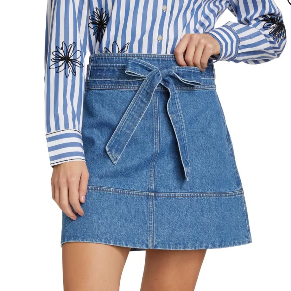 Tanya Taylor Denim Mini Skirt